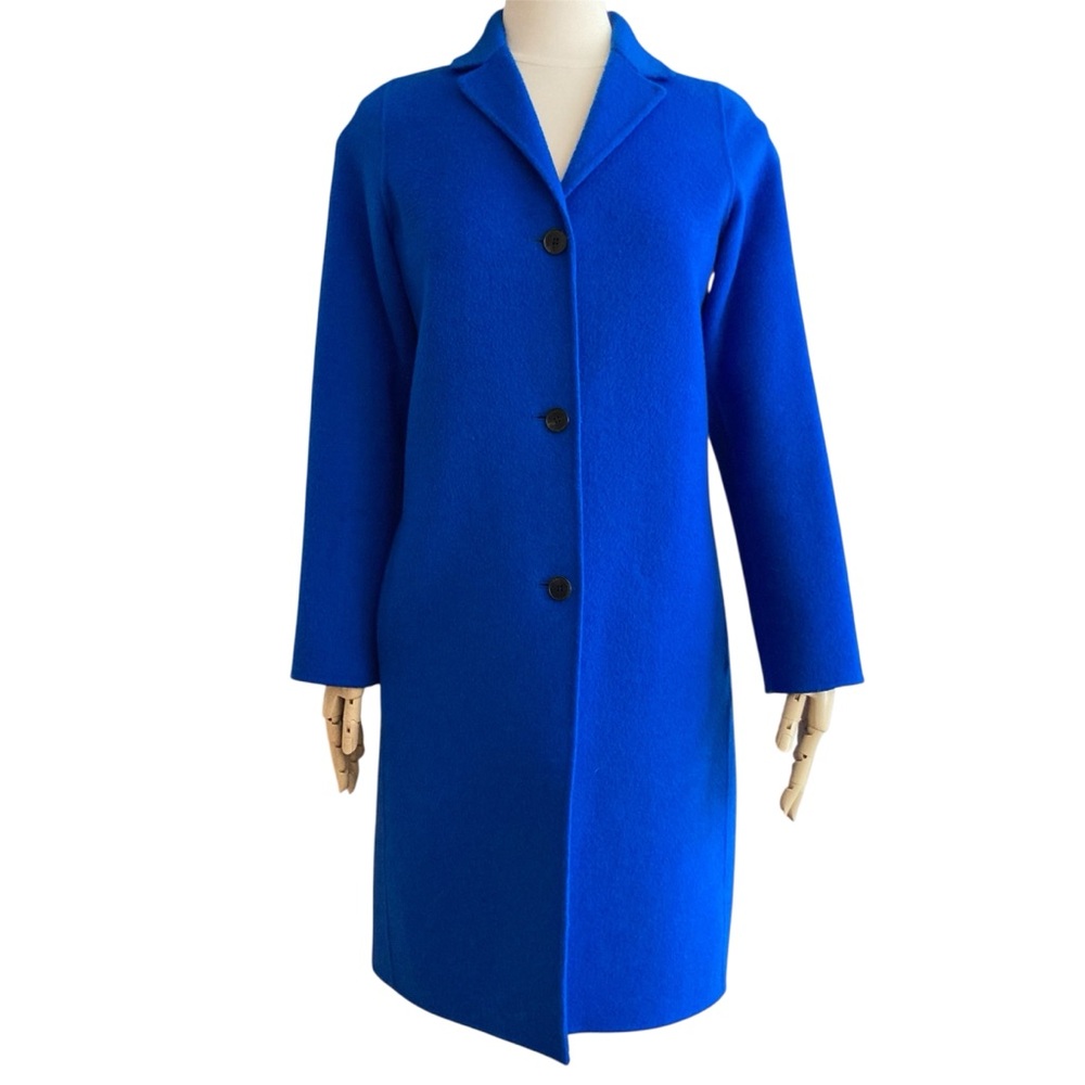 VINCE | Classic Wool Coat in Cobalt Blue - Luxury Minimalist New XS